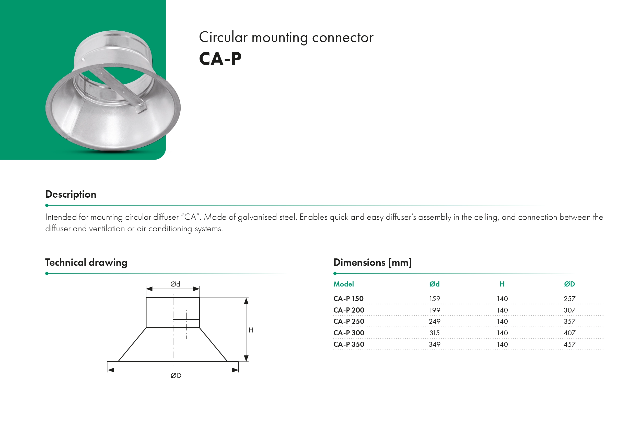 Circular mounting connector CA-P HAVACO